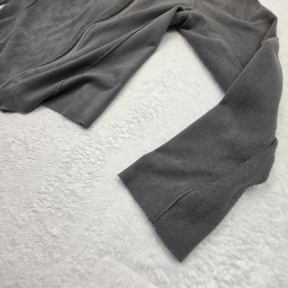 Blank NYC Gray Moto Jacket Knit Drape Collar Asymmetrical Zip Women's Medium - Picture 5 of 12